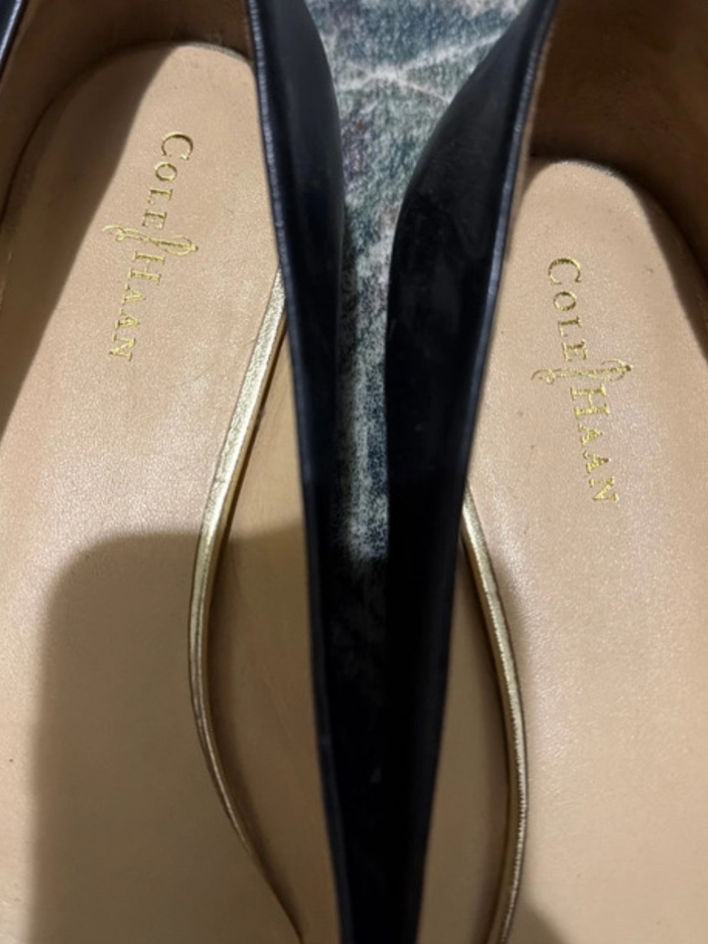 Cole Haan Black Leather Round-Toe Ballet Flats - Picture 2 of 4